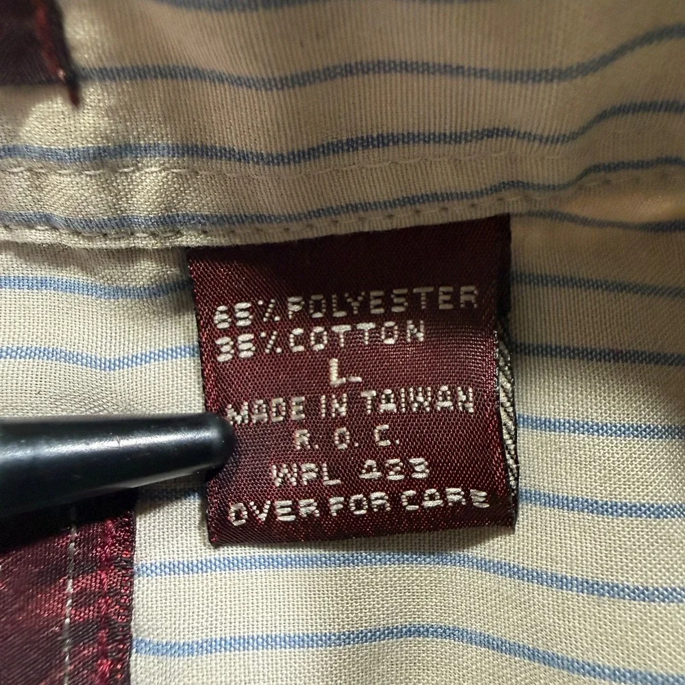 Vintage Levis Shirt Mens Large‎ Striped Button Paper Thin Taiwan ROC 80s